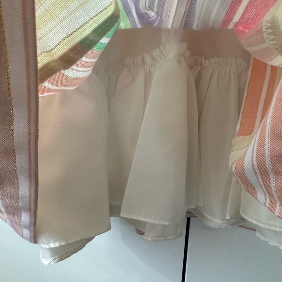 BONNIE JEAN Girls Striped Rainbow Linen Spring Dress (Size 4) - Picture 3 of 4